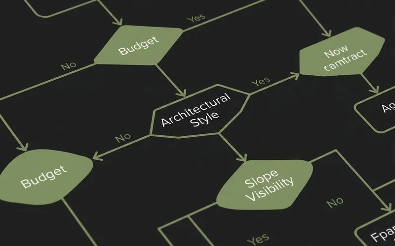 Decision flowchart for retaining wall material selection