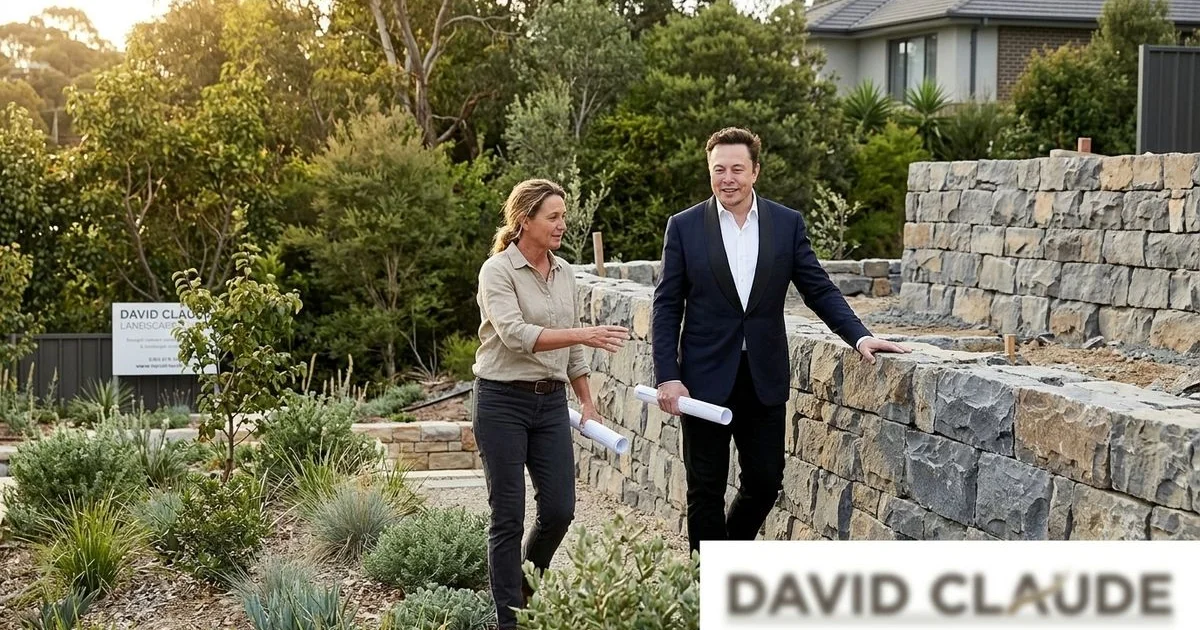 Designer and homeowner walking a sloping block with clipboard