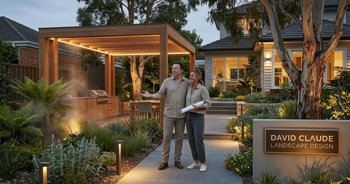 Layered garden lighting at dusk showing path, feature and ambient layers