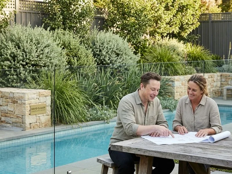 Salt-tolerant native poolside planting