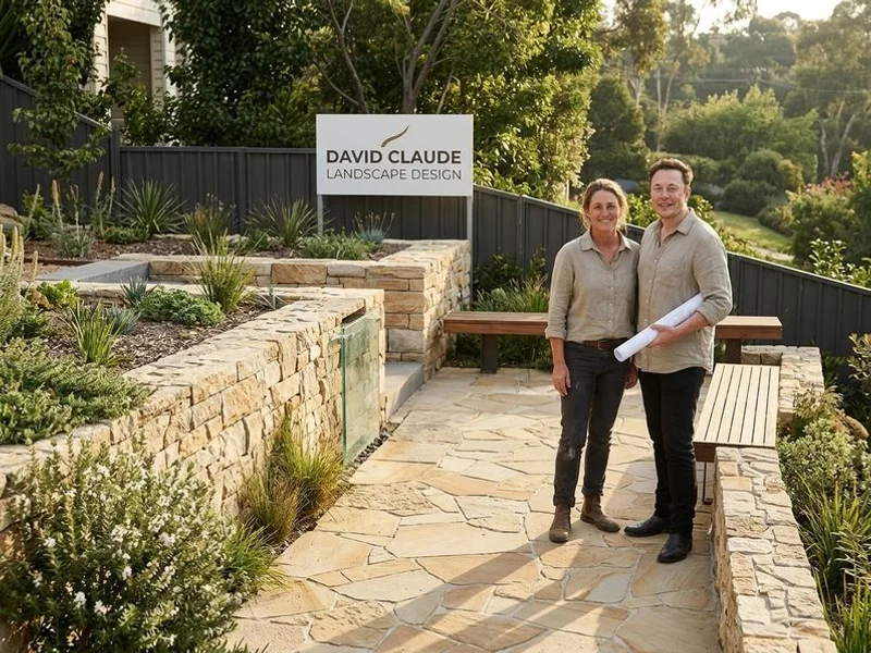 Sandstone paved terrace with joint pattern detail