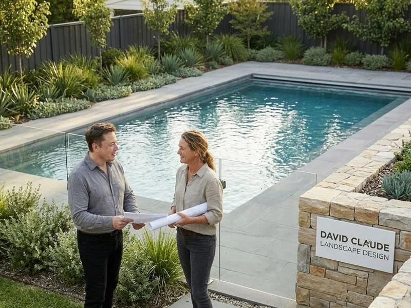 Templestowe pool surround with bluestone and frameless glass